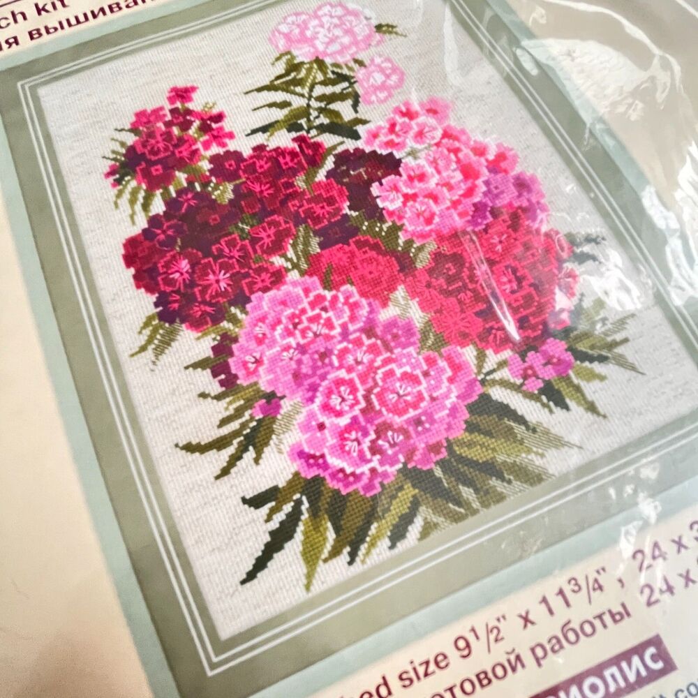 RIOLIS Sweet William #1463 Vintage Counted Cross Stitch Kit NEW Sealed